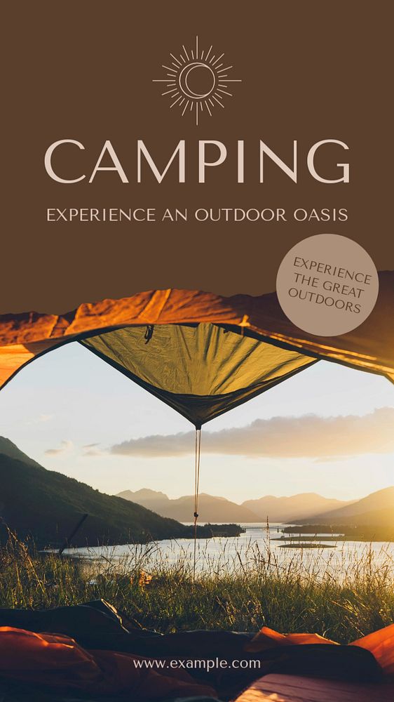 Camping social story template, editable text