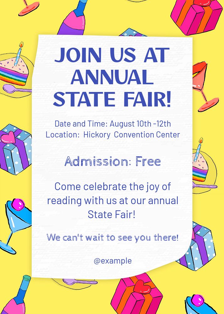 State fair flyer template, editable text