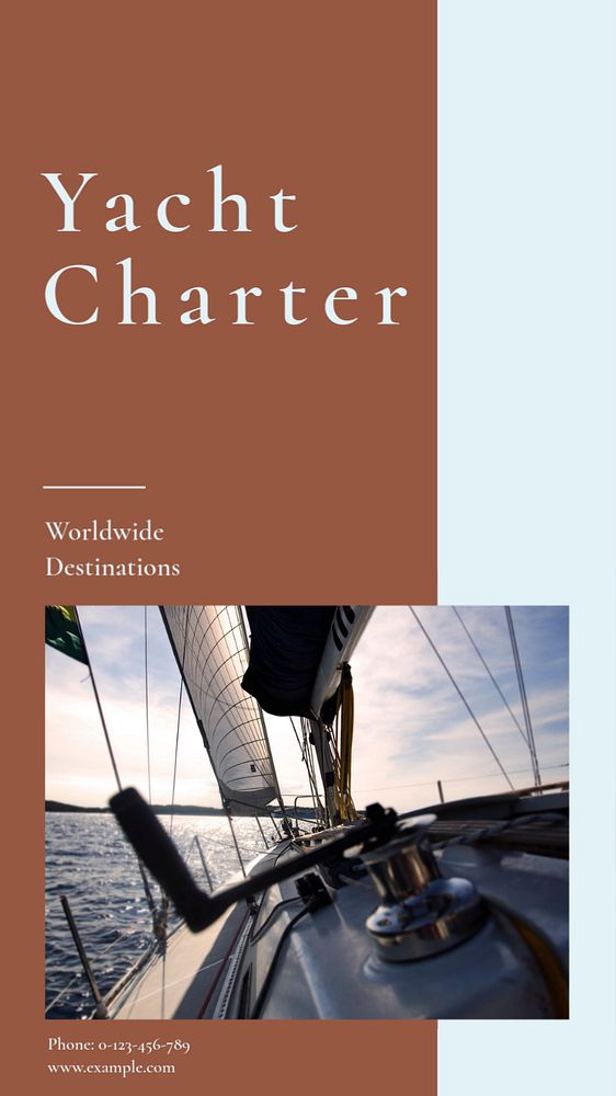 Yacht charter social story template, editable text