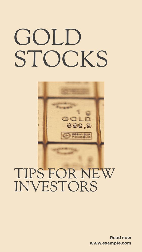 Gold stocks social story template, editable text