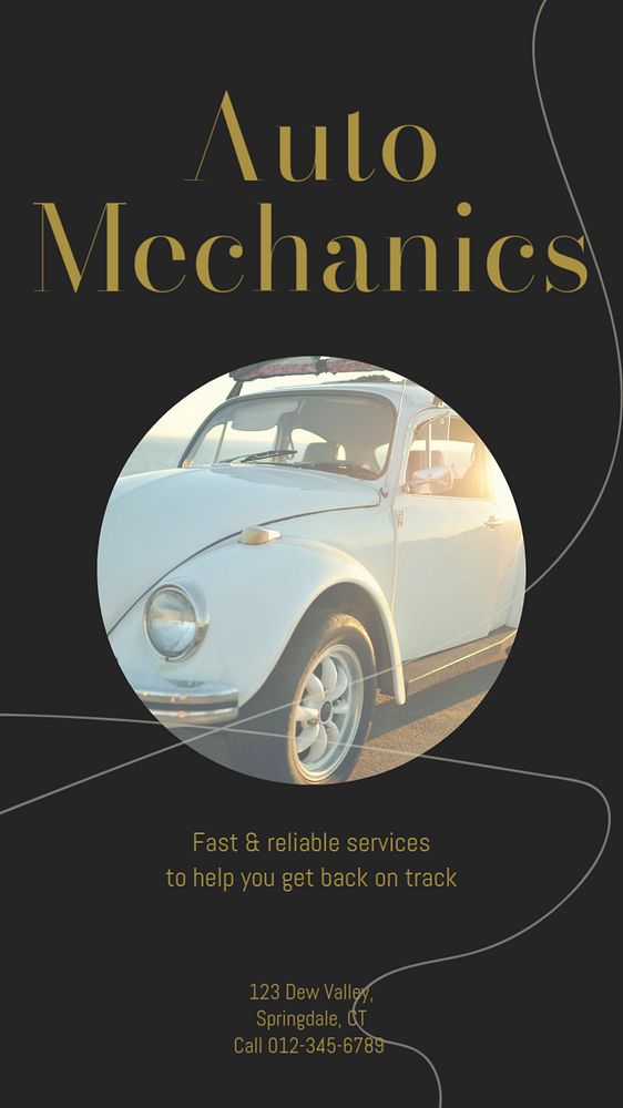 Car mechanics social story template, editable text