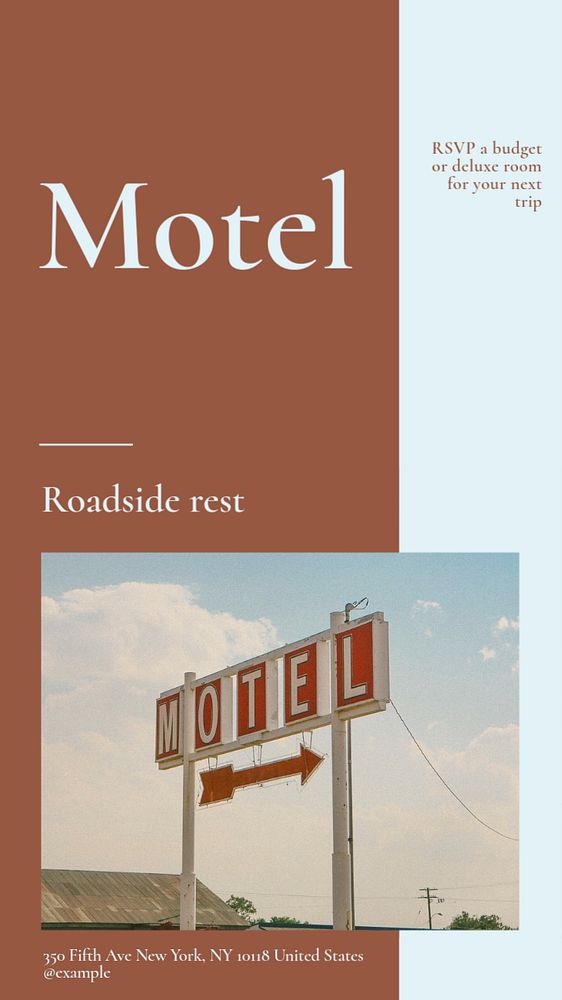 Motel social story template, editable text