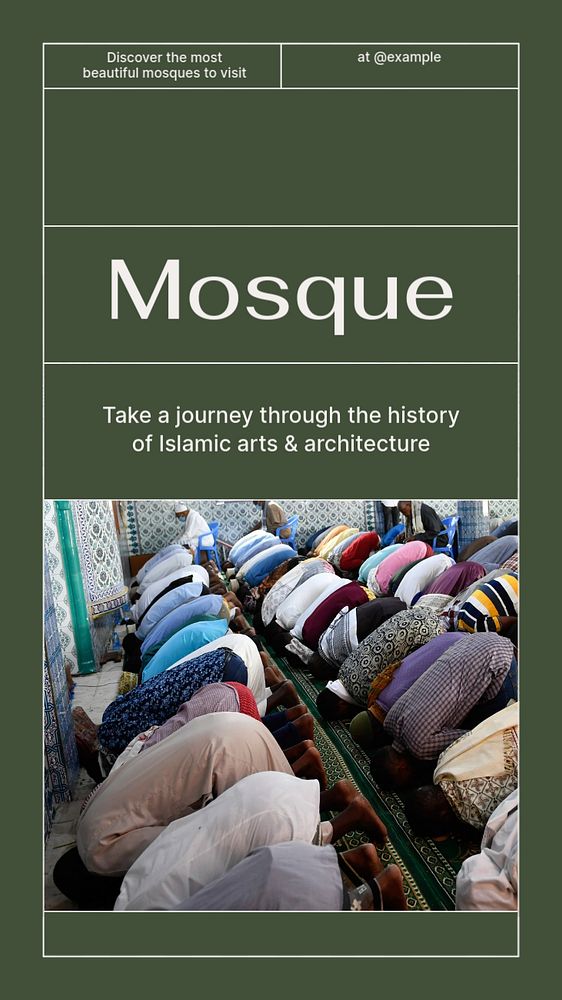 Mosque social story template, editable text