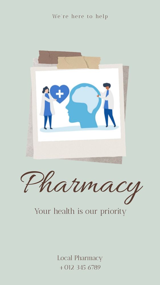 Pharmacy social story template, editable text