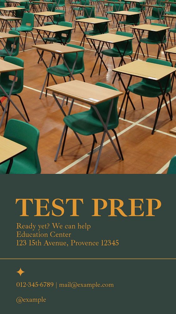 Test prep social story template, editable text