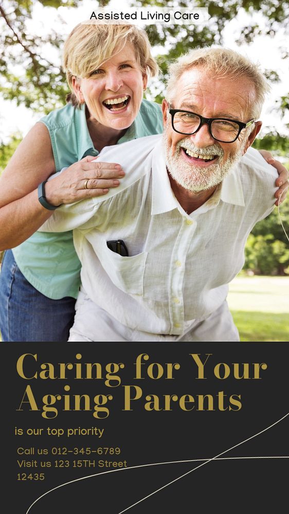 Retirement home social story template, editable text