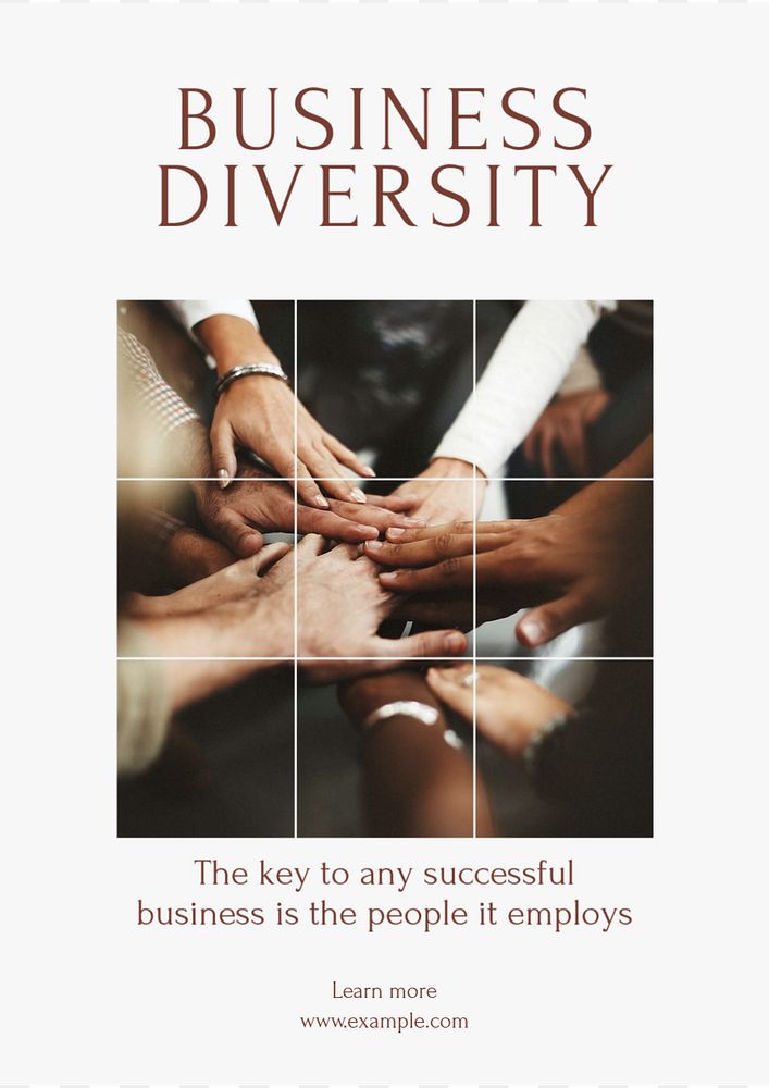 Business diversity poster template, editable text & design