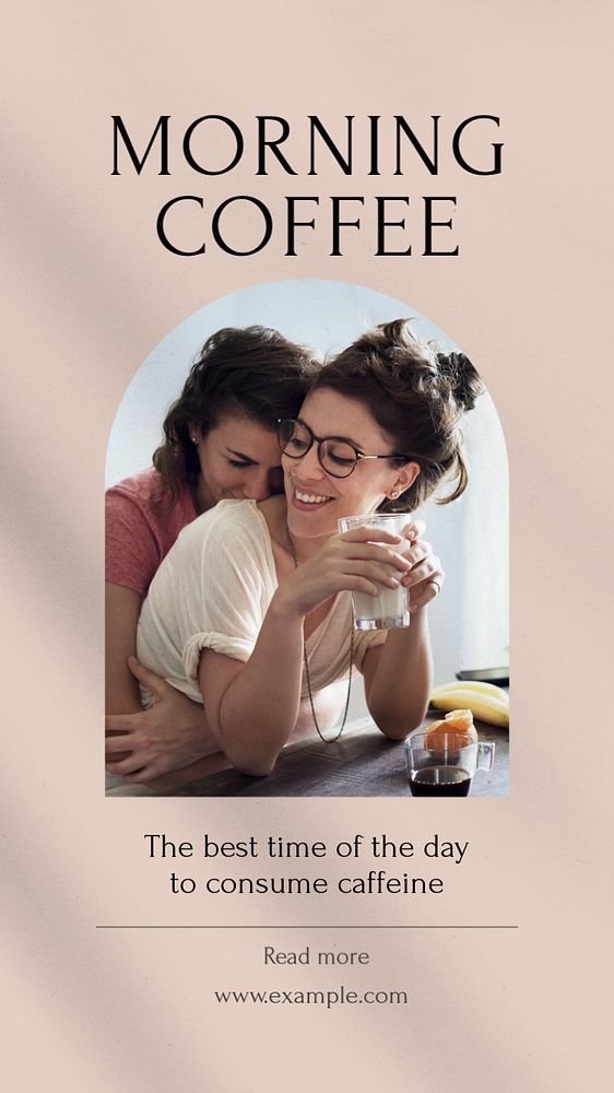 Morning coffee social story template, editable text