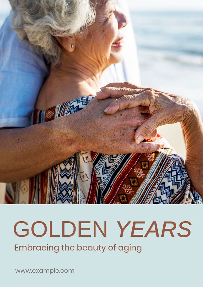 Golden years poster template, editable text & design