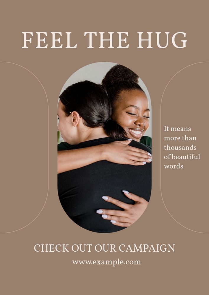 Hug poster template, editable text & design