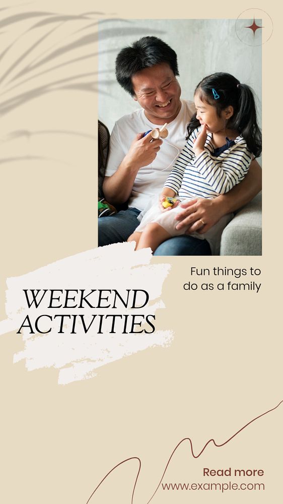 Family activities social story template, editable text