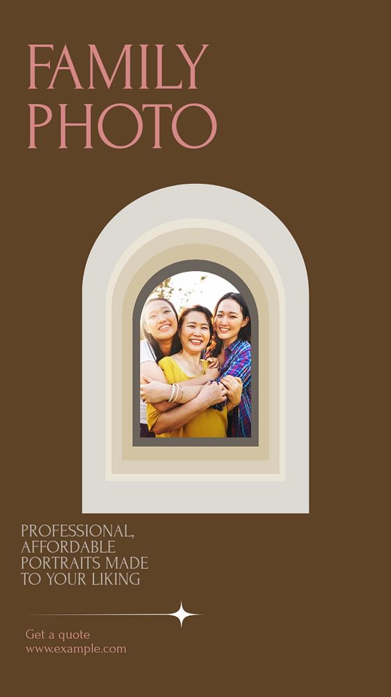 Family photo social story template, editable text