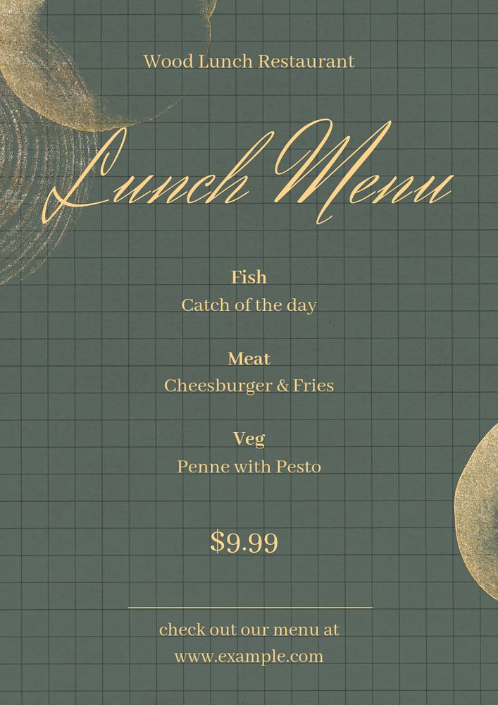 Lunch menu editable poster template