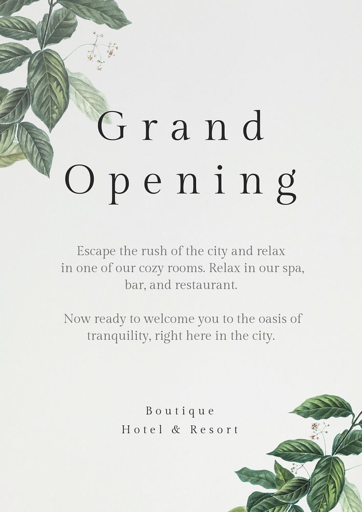 Grand opening editable poster template