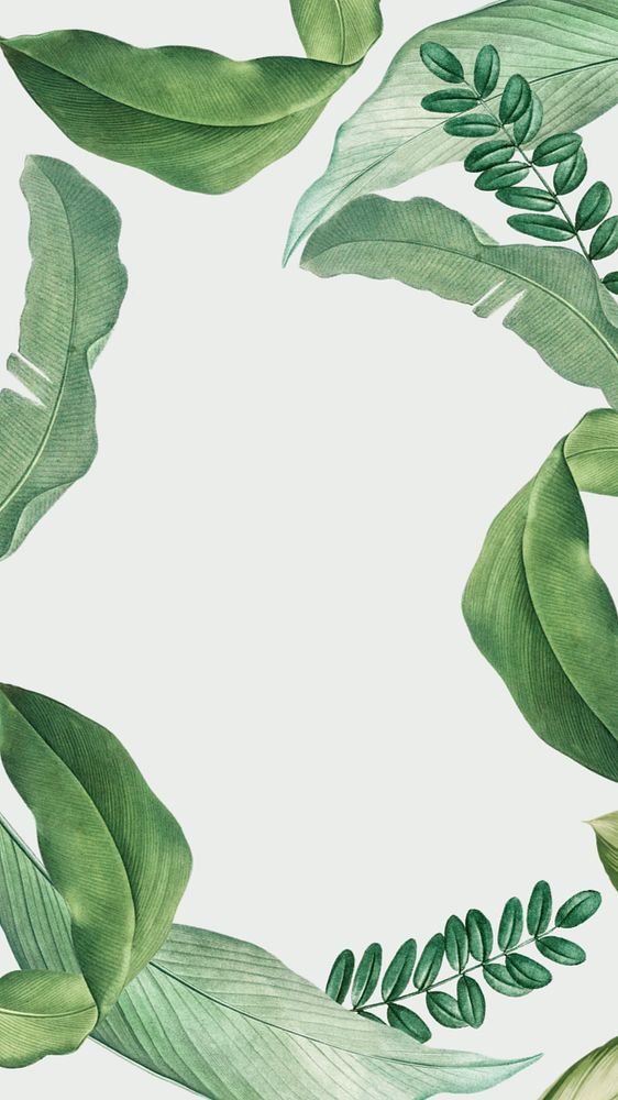 Tropical leaf frame mobile wallpaper, editable design