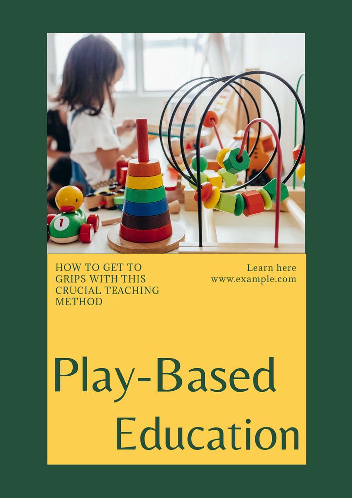 Play-based education poster template, editable text & design