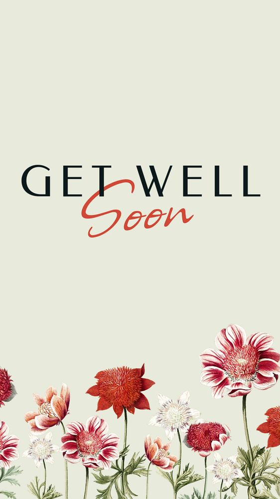 Get well soon Instagram story template, editable text