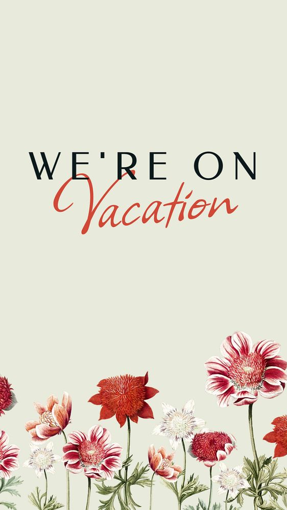 We're on vacation Instagram story template, editable text