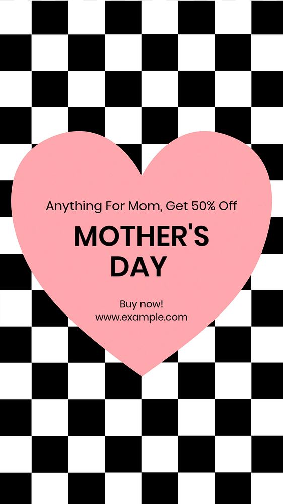 Mother's day sale, editable template for social media story