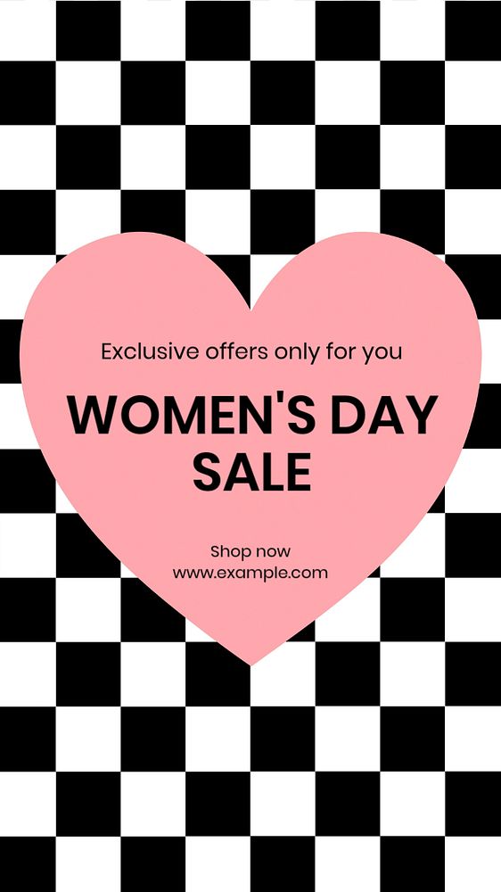 Women's day sale, editable template for social media story