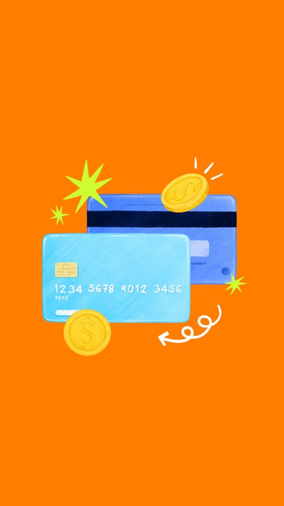 Credit card mobile wallpaper, finance & banking remix, editable design