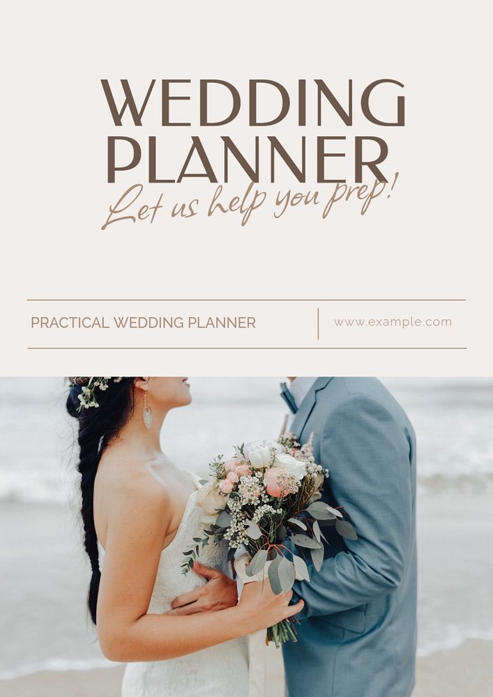 Wedding planner poster template, editable text & design