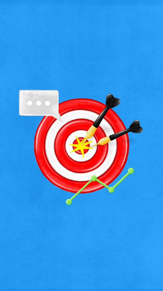 Bullseye target phone wallpaper, business success remix, editable design