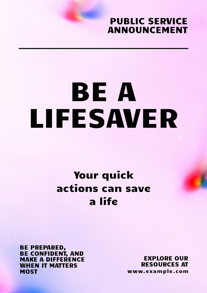 Be a lifesaver poster template, editable text and design