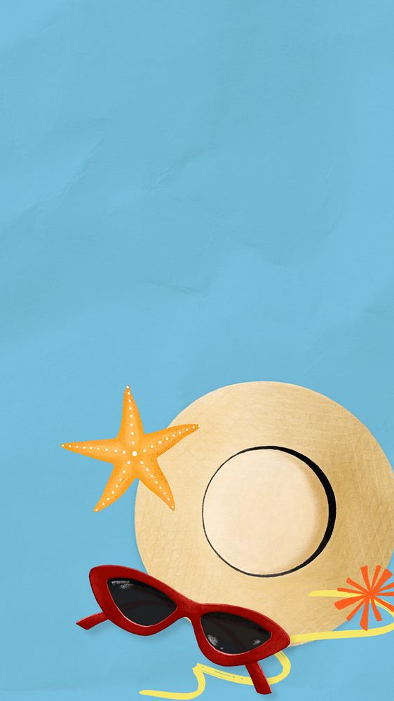 Summer holiday phone wallpaper, travel background, editable design