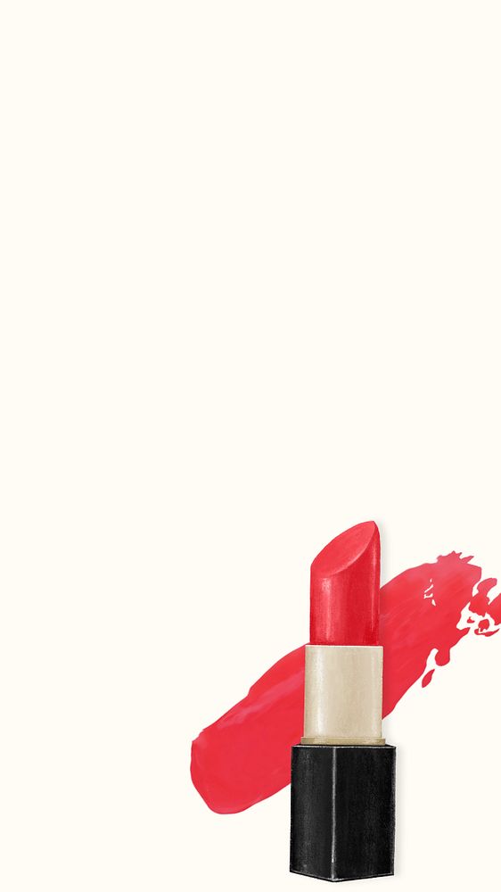 Lipstick smudge makeup iPhone wallpaper, editable design