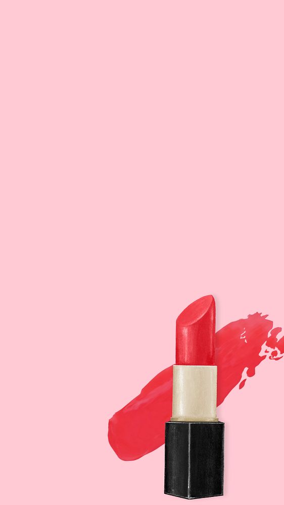 Lipstick smudge makeup iPhone wallpaper, editable design