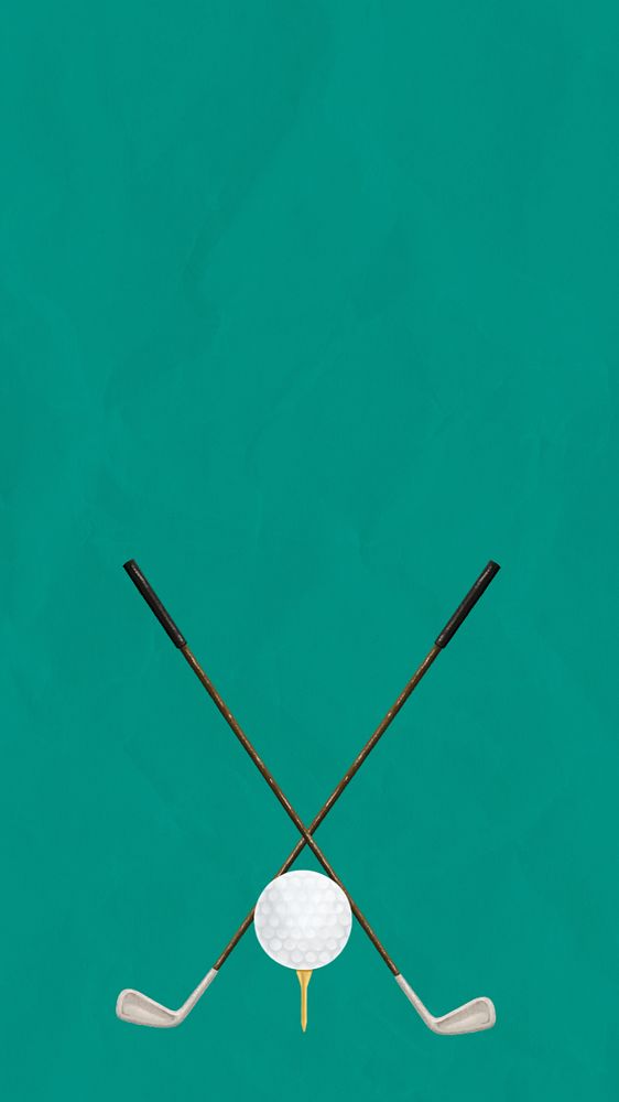 Golfing sport aesthetic phone wallpaper, editable design