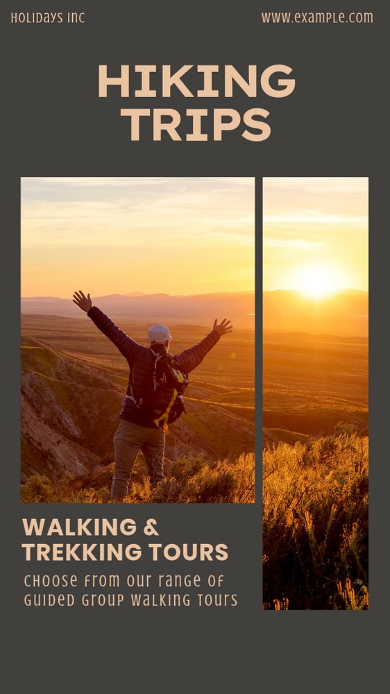 Hiking trips social story template, editable Instagram design