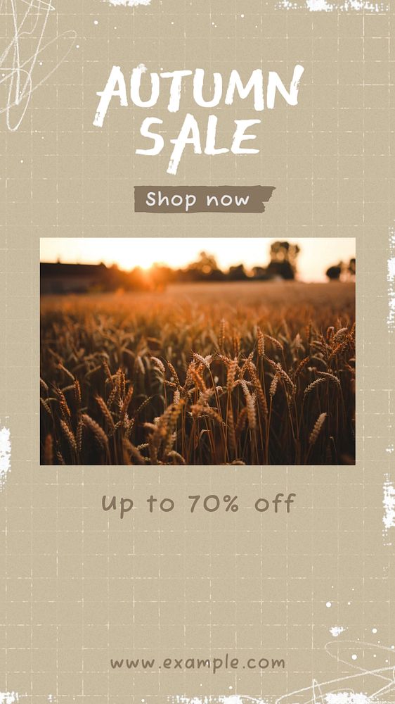 Autumn sale social story template, editable Instagram design