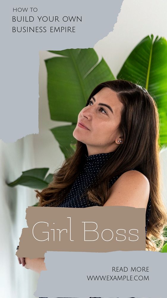 Girl boss social story template, editable Instagram design