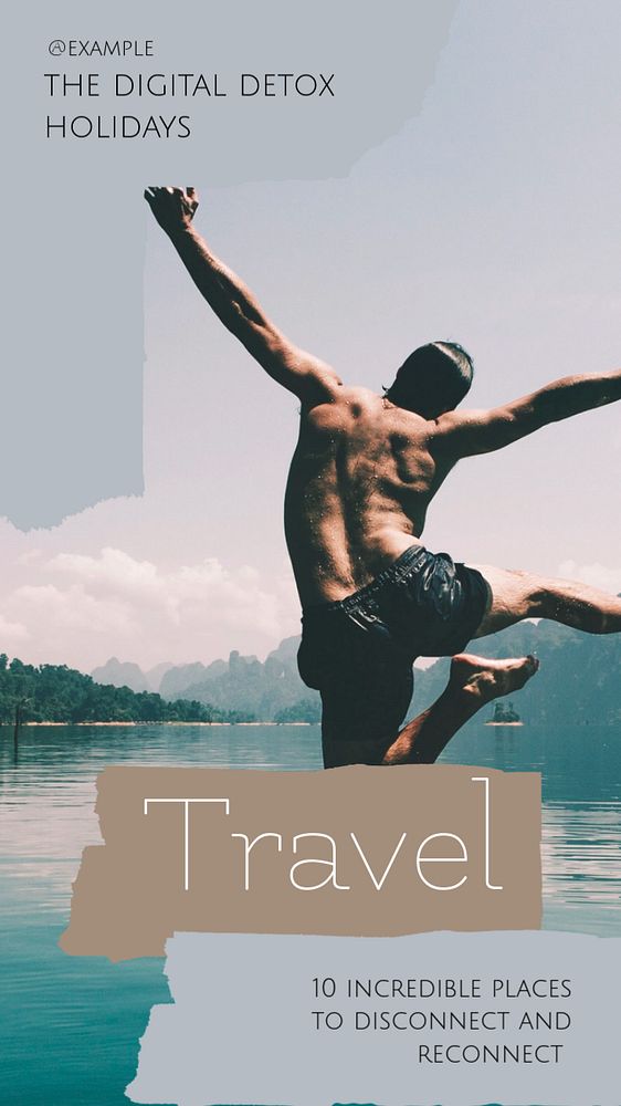 Travel social social story template, editable Instagram design