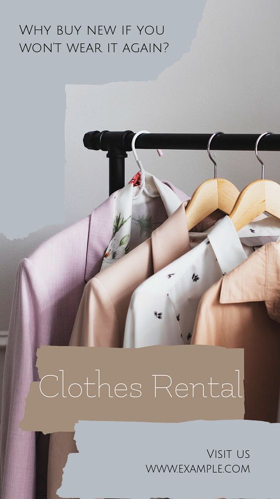 Clothes rental social story template, editable Instagram design