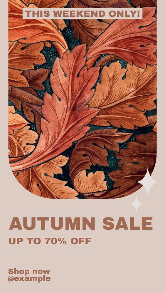 Autumn sale social story template, editable Instagram design