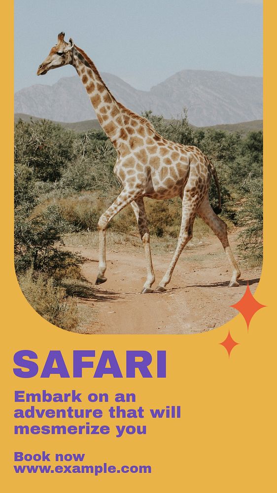 Safari social story template, editable Instagram design