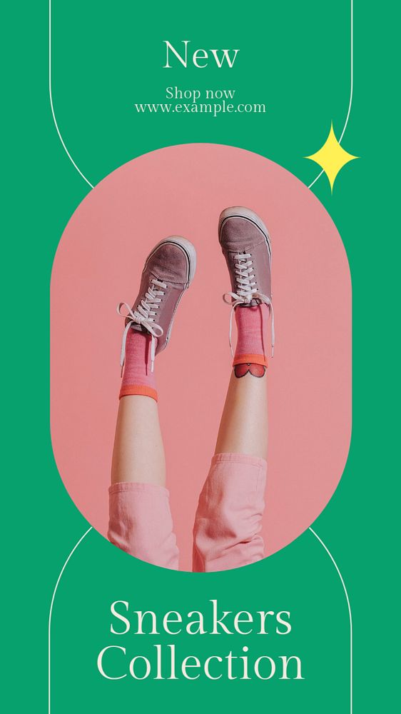 New sneakers collection social story template, editable Instagram design