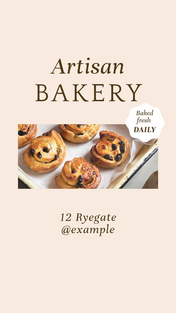 Artisan bakery social story template, editable Instagram design