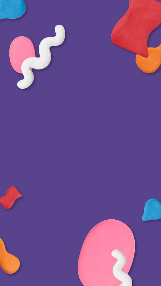 Abstract shape clay iPhone wallpaper, editable design