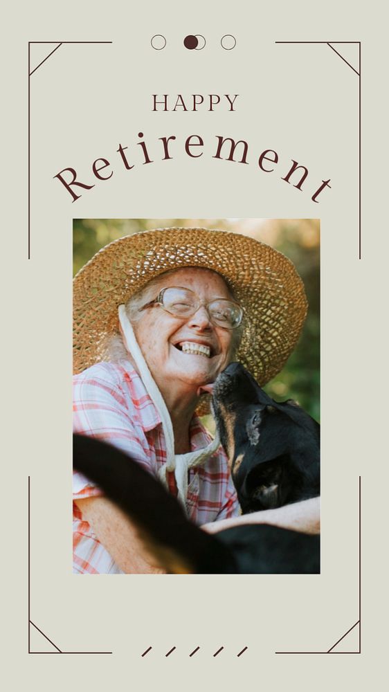 Retirement social story template, editable Instagram design