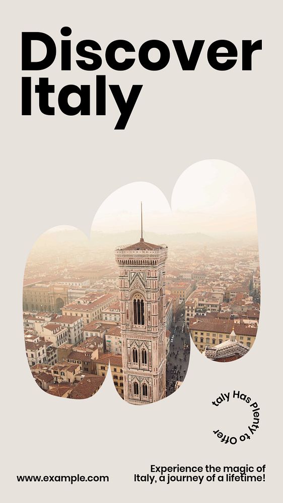 Discover Italy social story template, editable Instagram design