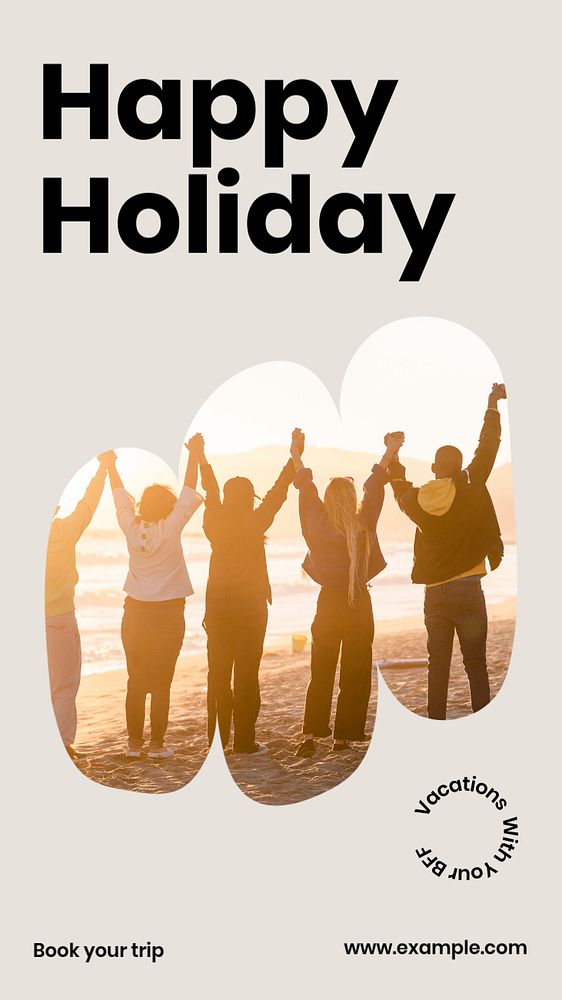 Happy Holiday social story template, editable Instagram design