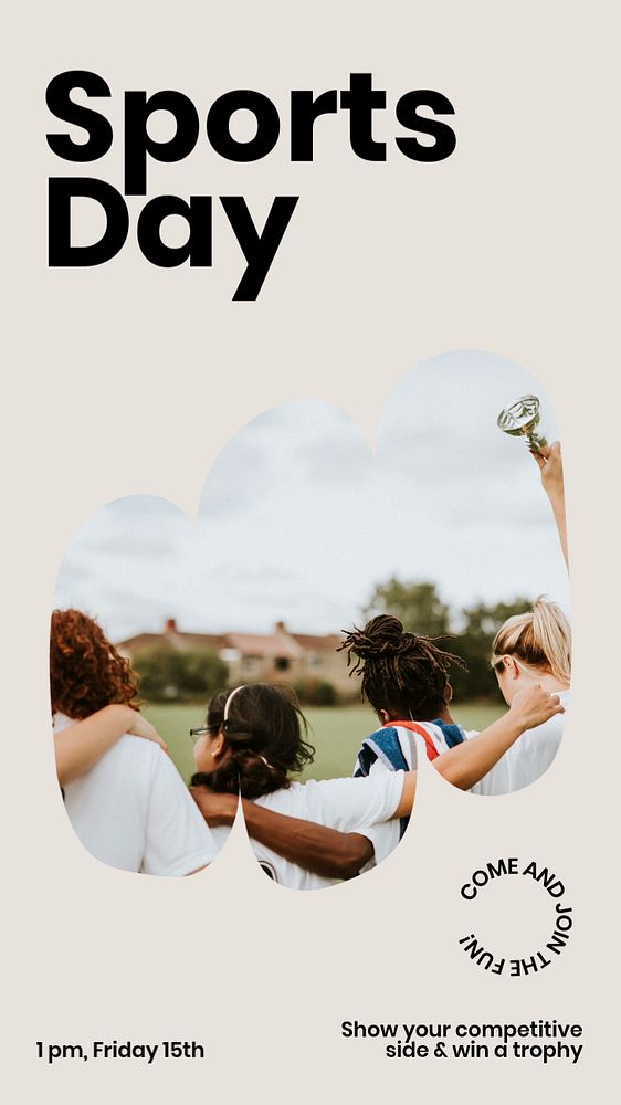 Sports day social story template, editable Instagram design