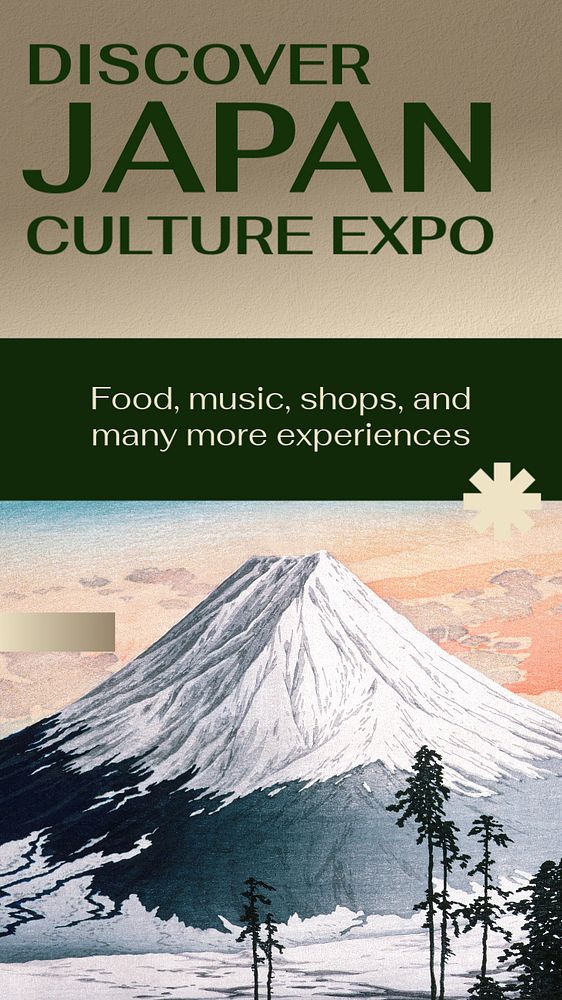 Japan culture expo social story template, editable Instagram design