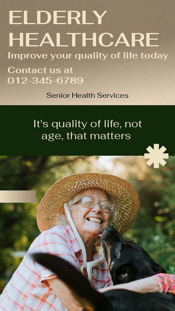 Elderly healthcare social story template, editable Instagram design