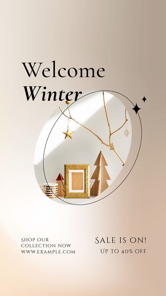 Welcome winter sale social story template, editable Instagram design