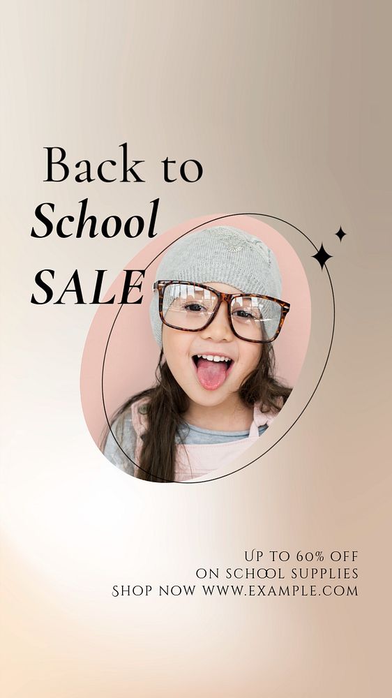 Back to school social story template, editable Instagram design